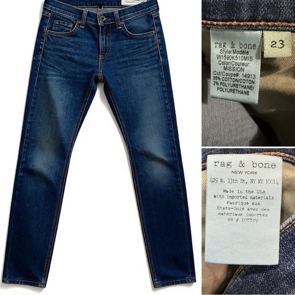 rag & bone Denim - 431 Rag & Bone | EUC USA Medium-dark blue fading Mid Rise Skinny Jeans (Sz 23)